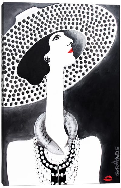 Coco Mit Hering I Canvas Art Print - Coco Chanel