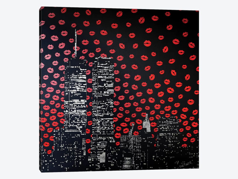 Love Kisses Over New York by Alla GrAnde 1-piece Canvas Art Print