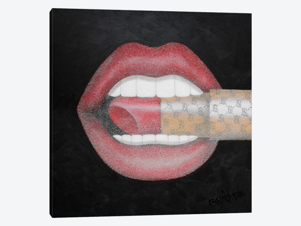 I Love Gucci Lipstick Lips by Alla GrAnde 1-piece Canvas Art