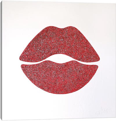 Mirror Red Lips Canvas Art Print - Alla GrAnde