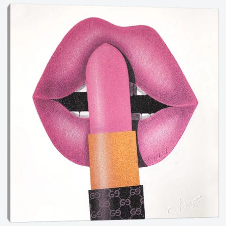 Love Gucci Lipstick Canvas Print #LGA70} by Alla GrAnde Art Print