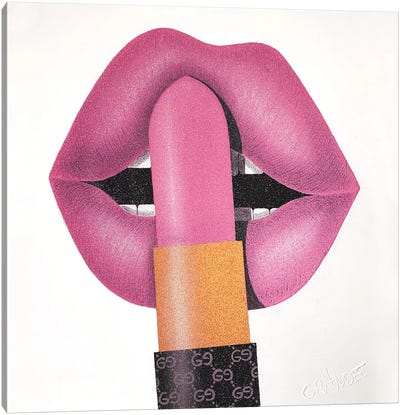 Love Gucci Lipstick Canvas Art Print - Make-Up Art