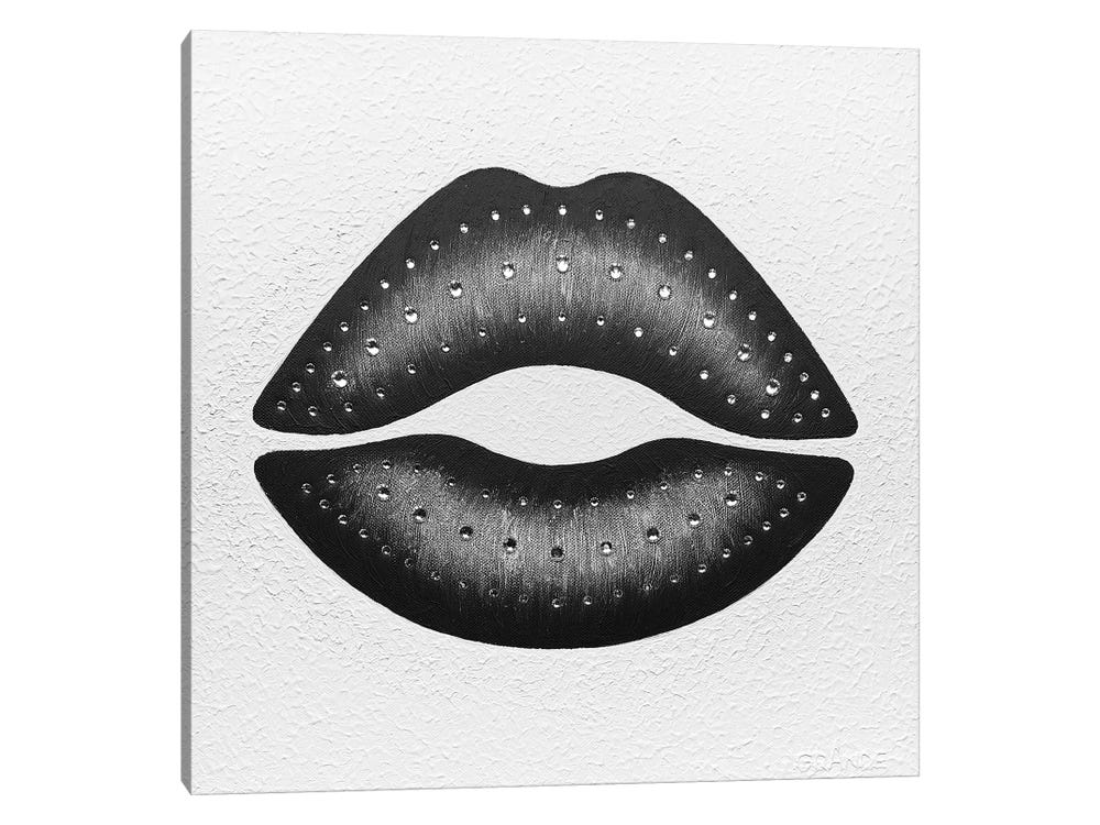 Diamond Chanel Lips - Alla Grande Canvas Wall Art Print ( Fashion > Hair & Beauty > Lips art) - 12x12 in