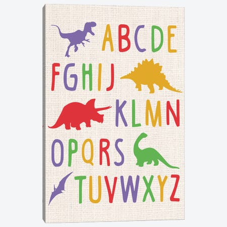 Dino Alphabet Canvas Print #LGB23} by Lauren Gibbons Canvas Print