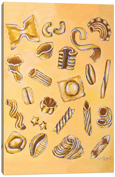 Pasta Shapes Canvas Art Print - International Cuisine Art