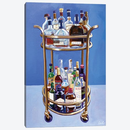 Dad's Bar Cart Canvas Print #LGF104} by Laurel Greenfield Canvas Art