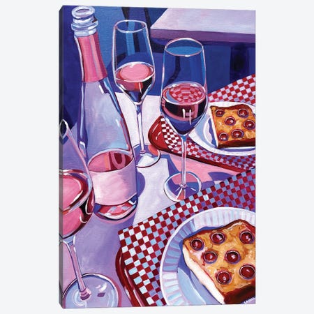 Pizza And Wine Canvas Print #LGF105} by Laurel Greenfield Canvas Wall Art