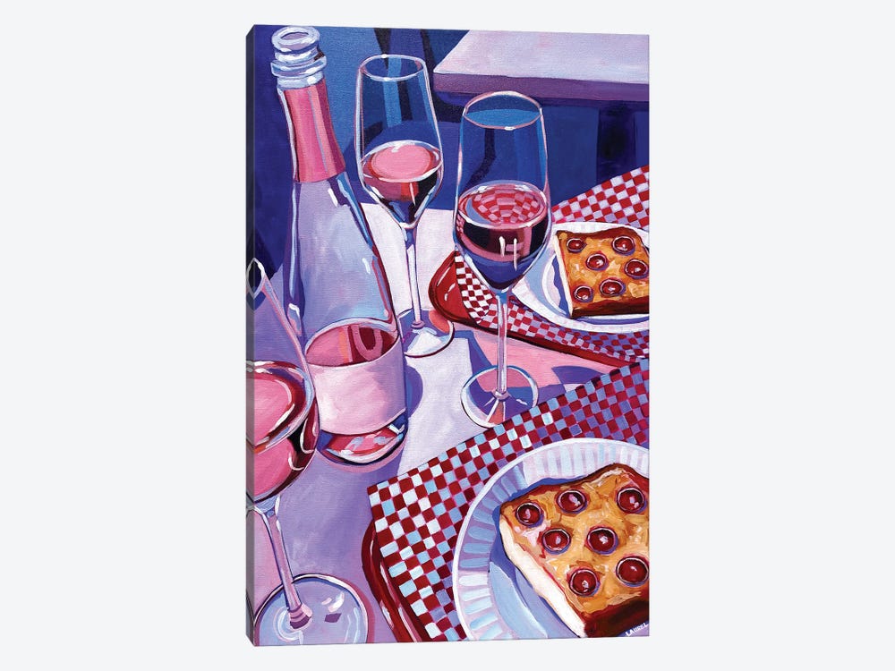Pizza And Wine by Laurel Greenfield 1-piece Canvas Art Print