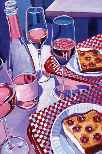 Laurel Greenfield: Pizza And Wine by Laurel Greenfield