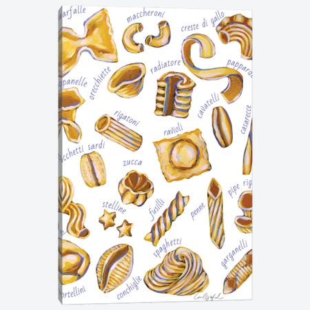 Pasta On White Background Canvas Print #LGF107} by Laurel Greenfield Canvas Wall Art