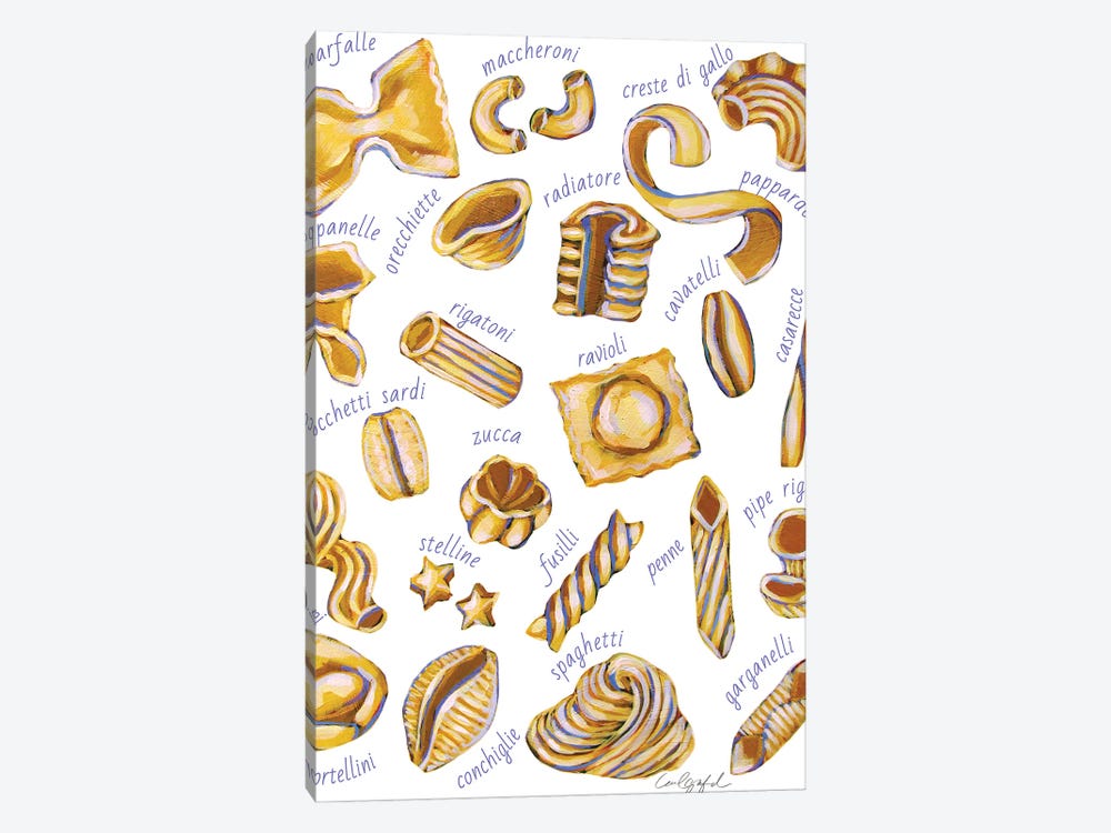Pasta On White Background by Laurel Greenfield 1-piece Canvas Print