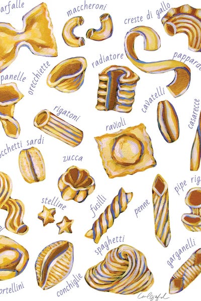Laurel Greenfield: Pasta On White Background by Laurel Greenfield