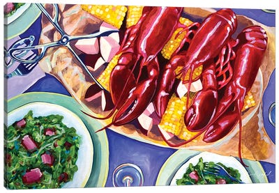 Lobster Boil Canvas Art Print - Kitchen Equipment & Utensil Art