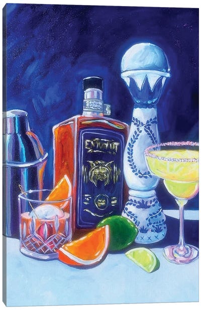 Margarita And Whiskey Canvas Art Print - Lemon & Lime Art