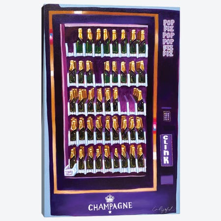 Champagne Vending Machine Canvas Print #LGF114} by Laurel Greenfield Art Print