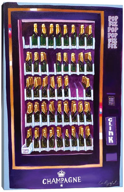 Champagne Vending Machine Canvas Art Print - Preppy Pop Art