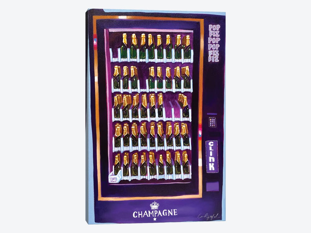 Champagne Vending Machine by Laurel Greenfield 1-piece Canvas Print