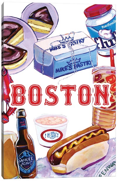 Boston Foods Canvas Art Print - Massachusetts Art