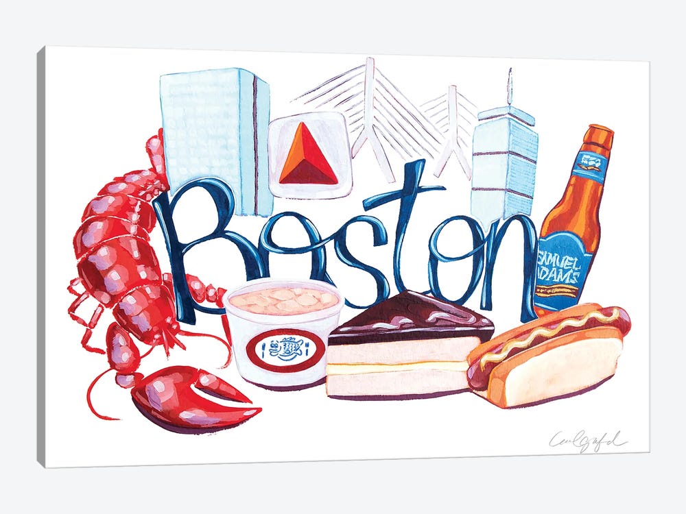Classic Boston Foods by Laurel Greenfield 1-piece Canvas Art Print