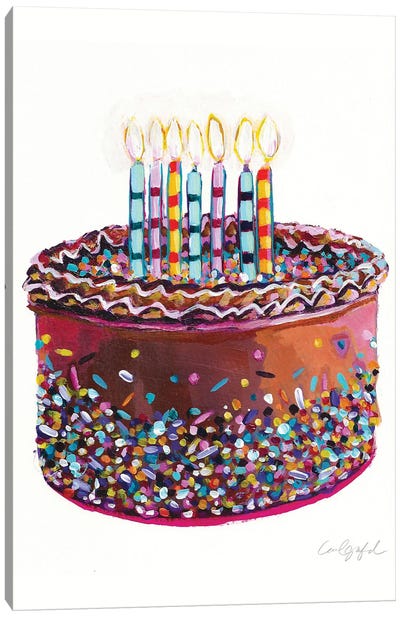 Birthday Cake Canvas Art Print - Cake & Cupcake Art