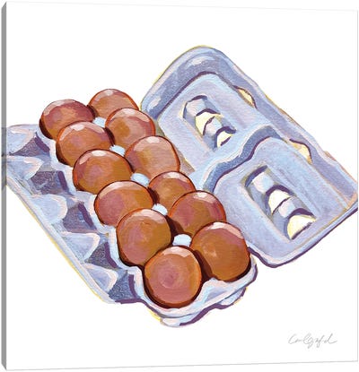 Dozen Eggs Canvas Art Print - Egg Art