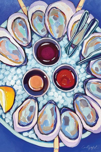 New England Oysters by Laurel Greenfield metal wall art