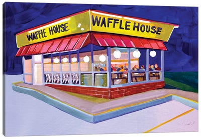 Waffle House At 2 AM Canvas Art Print - Laurel Greenfield