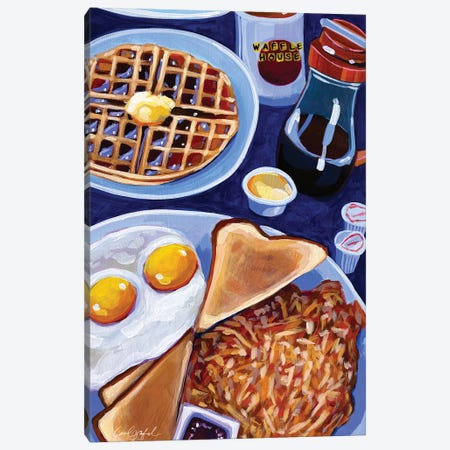Waffle House Breakfast In Blue Canvas Print #LGF134} by Laurel Greenfield Canvas Print