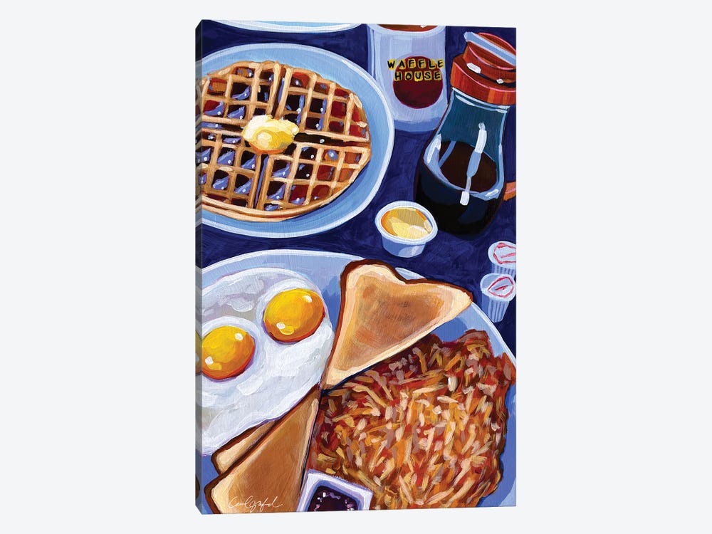 Waffle House Breakfast In Blue by Laurel Greenfield 1-piece Art Print