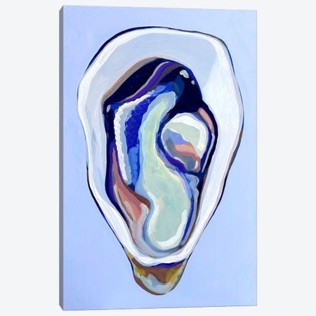 Oyster In Ultramarine And Seafoam Canvas Print #LGF135} by Laurel Greenfield Art Print