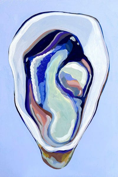 Oysters: Oyster In Ultramarine And Seafoam by Laurel Greenfield