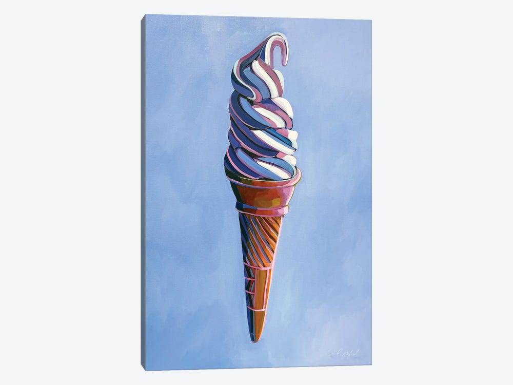 Vanilla Ice Cream On Periwinkle by Laurel Greenfield 1-piece Canvas Print