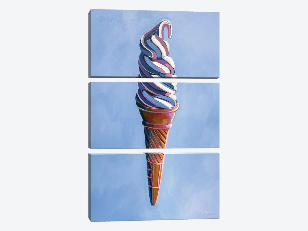 Vanilla Ice Cream On Periwinkle by Laurel Greenfield 3-piece Canvas Print
