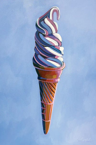 Kitchen: Vanilla Ice Cream On Periwinkle by Laurel Greenfield