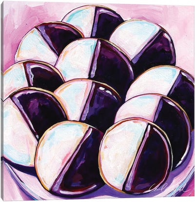 Tray Of Black And White Cookies Canvas Art Print - Cookie Art