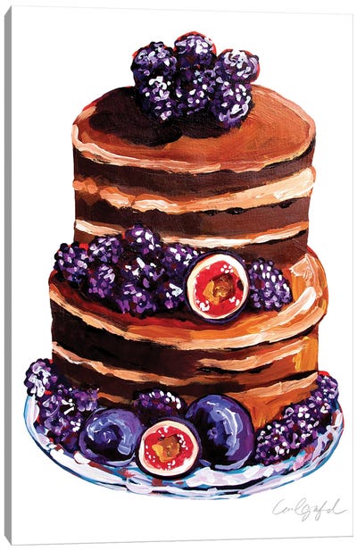 Blackberry Fig Cake Canvas Art Print - Cake & Cupcake Art