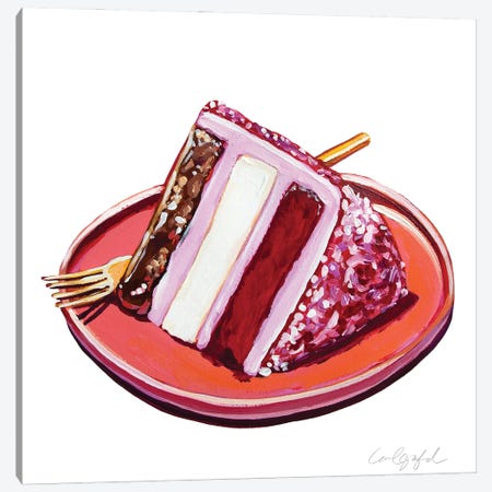 Triple Layer Cake Slice Canvas Print #LGF18} by Laurel Greenfield Canvas Art