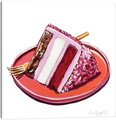 Triple Layer Cake Slice Canvas Art Print - Laurel Greenfield