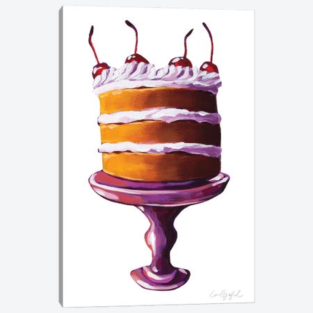 Cake With Cherries On Top Canvas Print #LGF19} by Laurel Greenfield Canvas Artwork