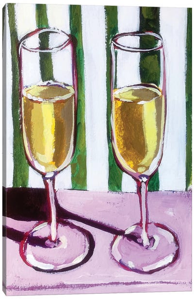 Champagne For Two Canvas Art Print - Champagne Art