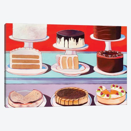 Cakes On Display In Red, Blue, And Purple Canvas Print #LGF22} by Laurel Greenfield Canvas Print