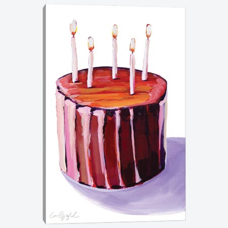 Chocolate Birthday Cake Canvas Print #LGF25} by Laurel Greenfield Canvas Artwork