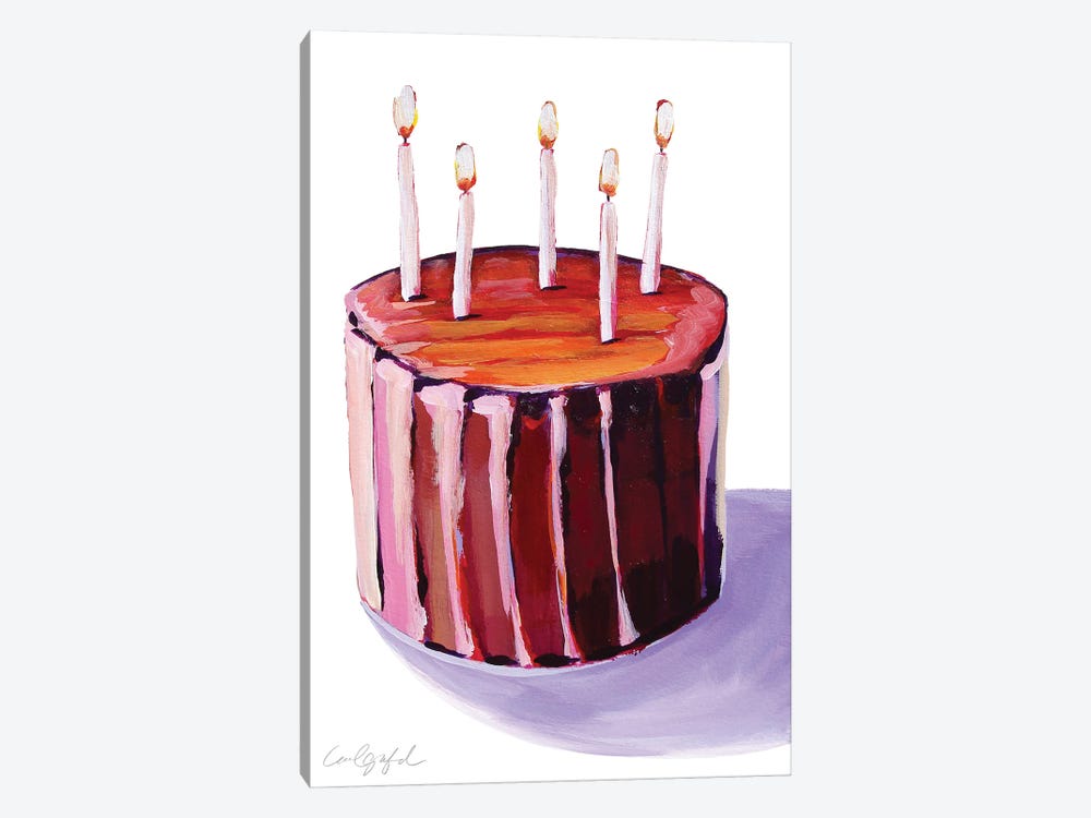 Chocolate Birthday Cake by Laurel Greenfield 1-piece Canvas Art Print