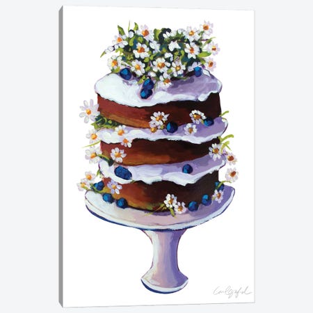 Daisy Flower Cake Canvas Print #LGF27} by Laurel Greenfield Canvas Wall Art