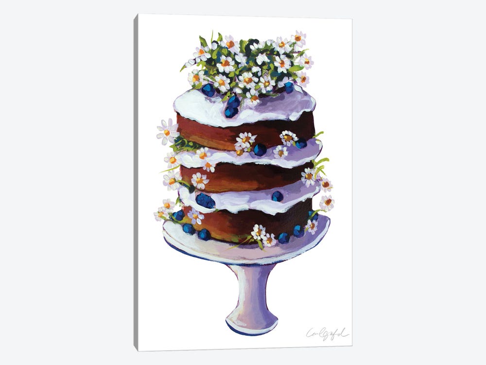 Daisy Flower Cake by Laurel Greenfield 1-piece Canvas Print