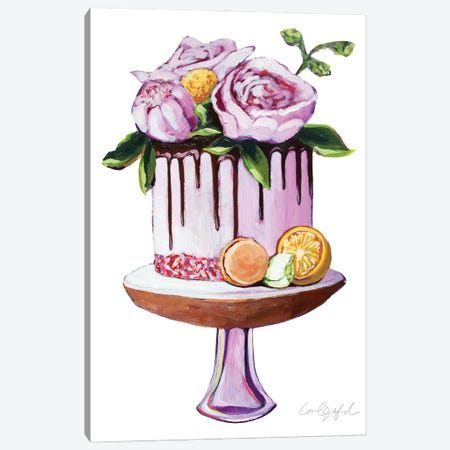 Dani Flowers Cake Canvas Print #LGF28} by Laurel Greenfield Canvas Print