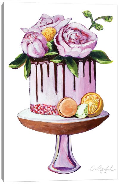 Dani Flowers Cake Canvas Art Print - Cake & Cupcake Art