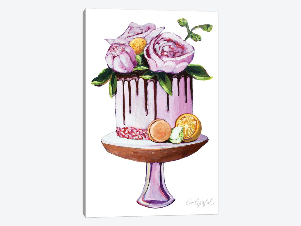 Dani Flowers Cake by Laurel Greenfield 1-piece Canvas Art