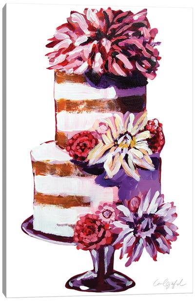 Binxy Flower Cake Canvas Art Print - Cake & Cupcake Art
