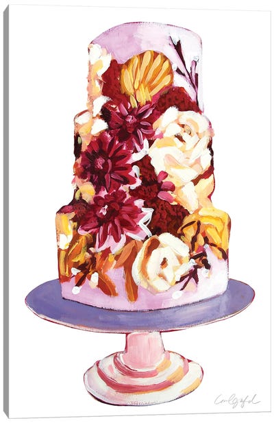 Icing Flowers Cake Canvas Art Print - Cake & Cupcake Art
